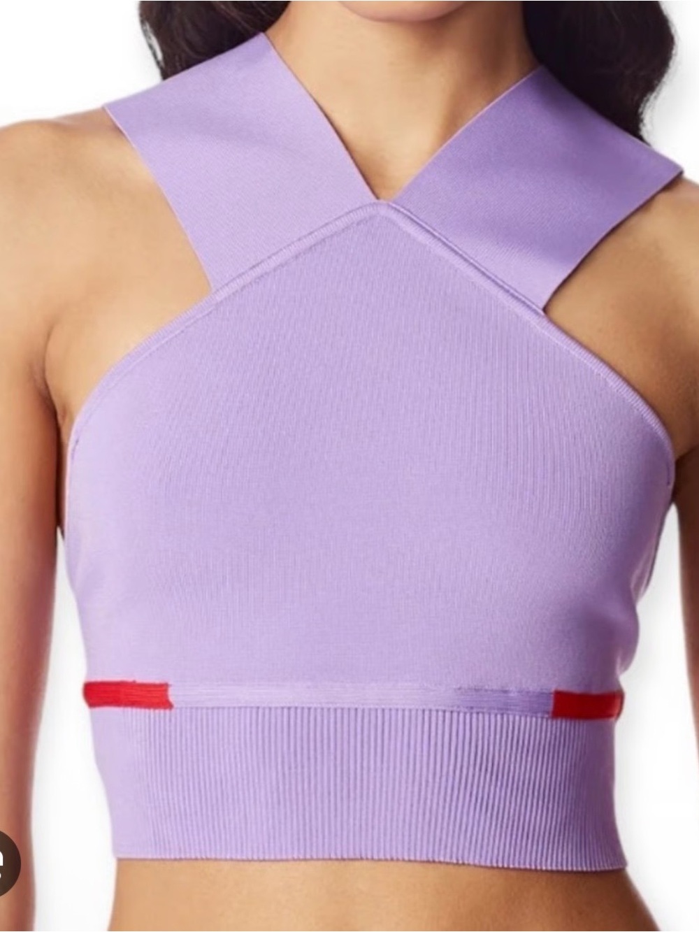 Hervé Léger Wisteria Purple Bandage Halter Crop Top XXS